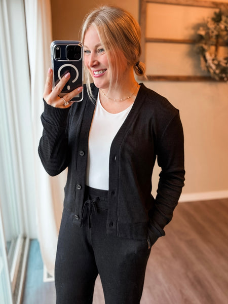 Callan Ribbed Button Down Cardigan
