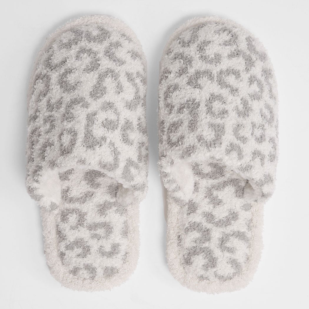 Winter Luxury Leopard Home Slippers