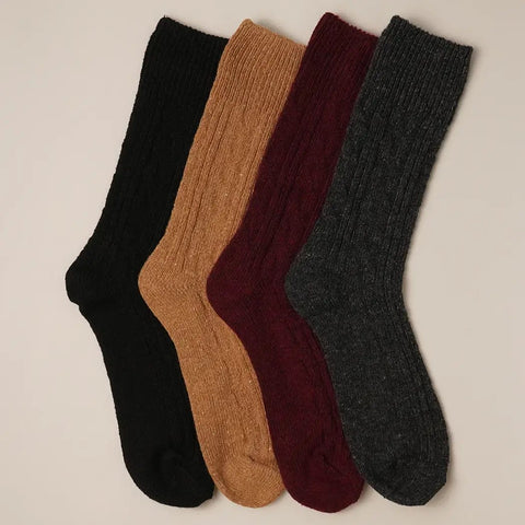 Wool Blend Socks Set Of 4