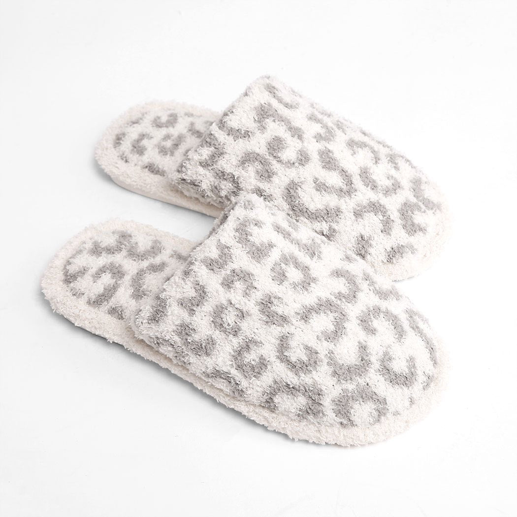 Winter Luxury Leopard Home Slippers