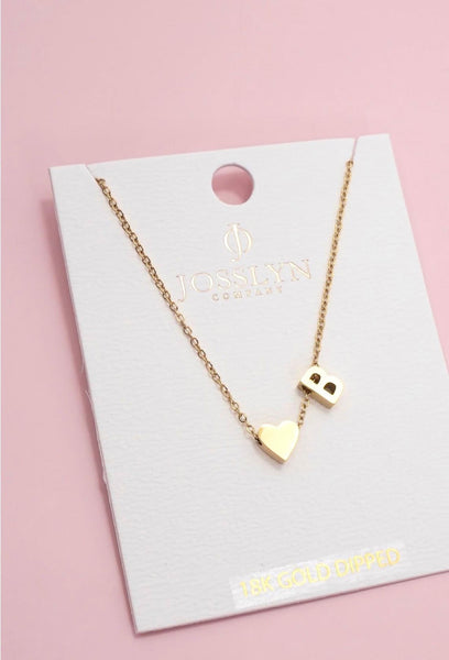Mini Heart Initial Necklace