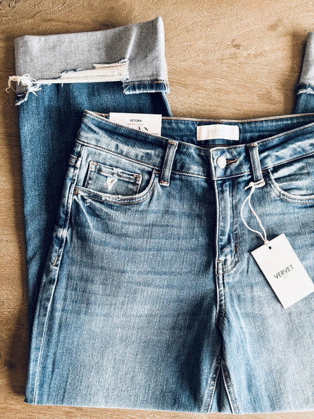 Andie High Rise Cuffed Jeans
