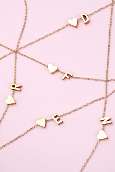 Mini Heart Initial Necklace