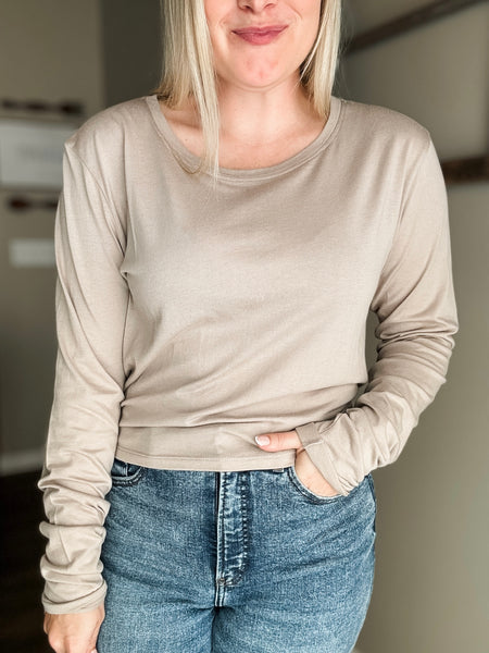 Trevyn Tie-Back Top - Tan