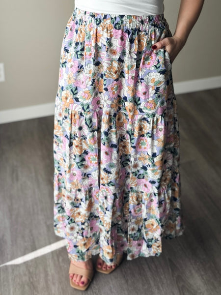 Calista Boho Floral Skirt - SIZE SMALL