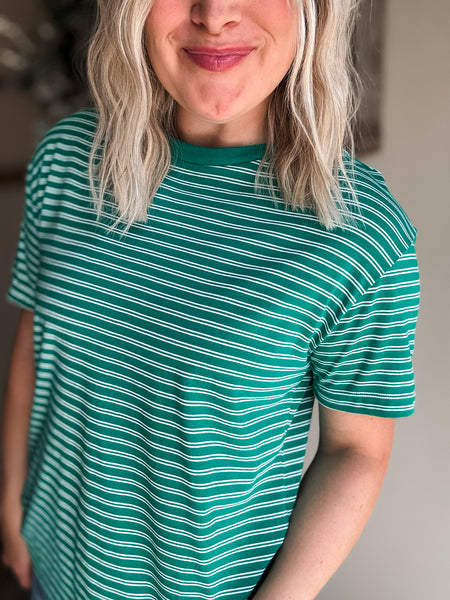 Jensen Stripe Basic Tee - Green