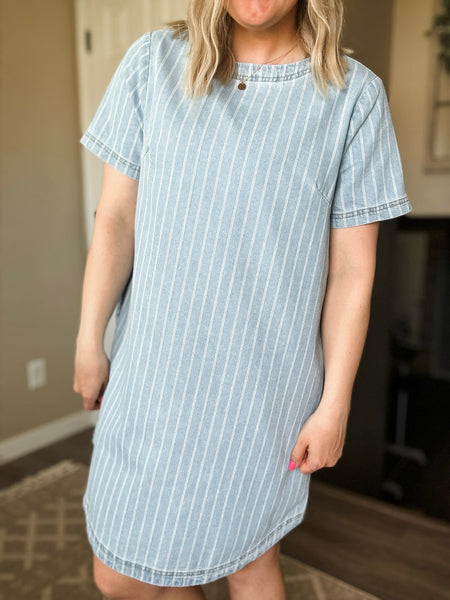 PREORDER Brant Stripe Button Dress