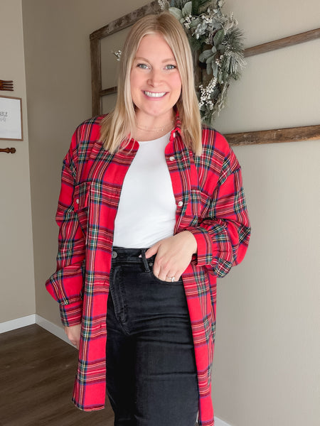 Tidings Plaid Button Down Top