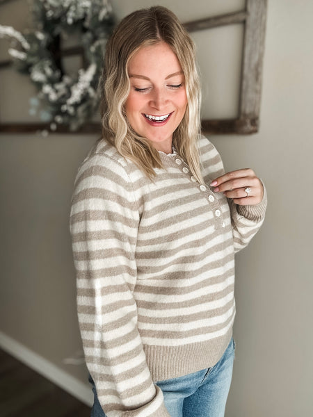 Pruitt Stripe Henley Sweater