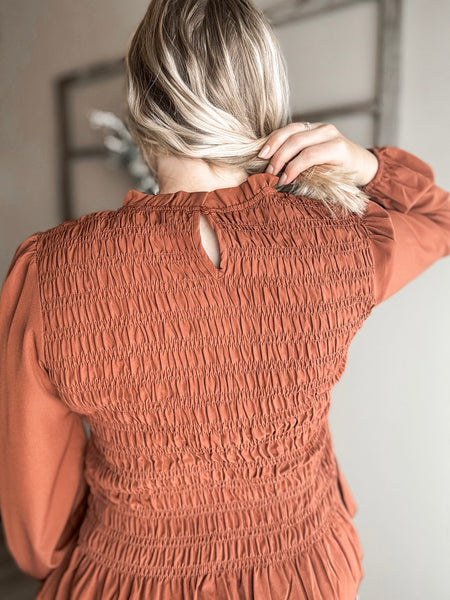 PREORDER Margaux Smocked Ruffle Blouse