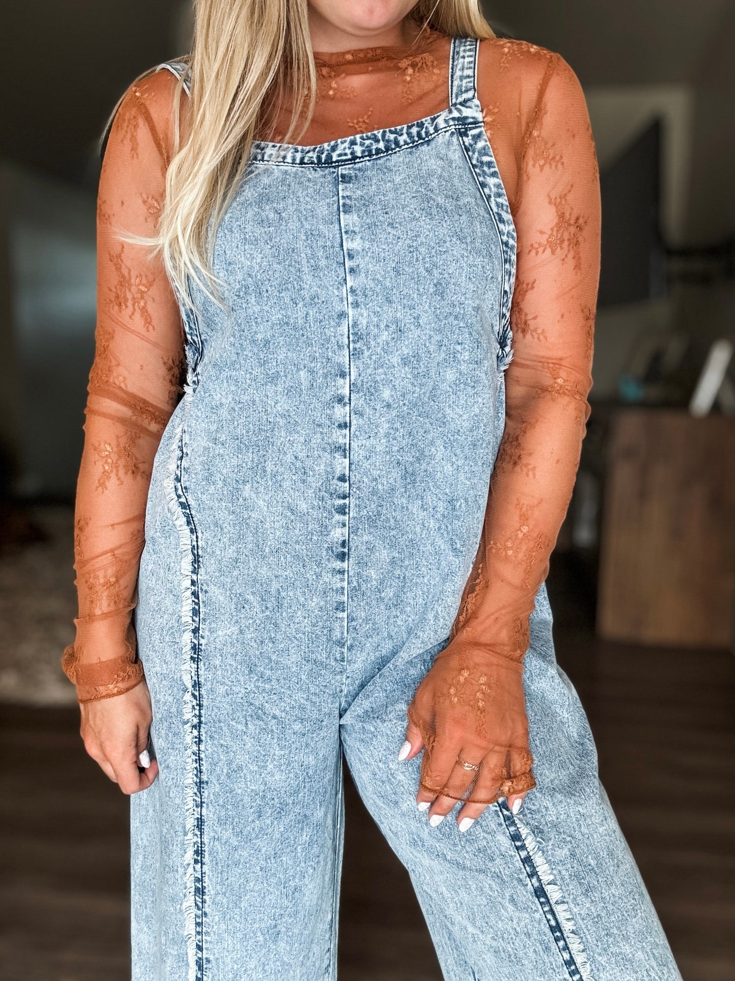 Reggie Washed Denim Overall Jumpsuit