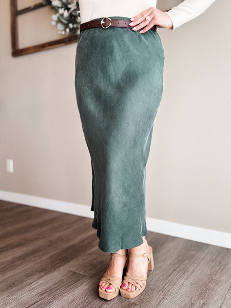 Ciela Suede Midi Skirt