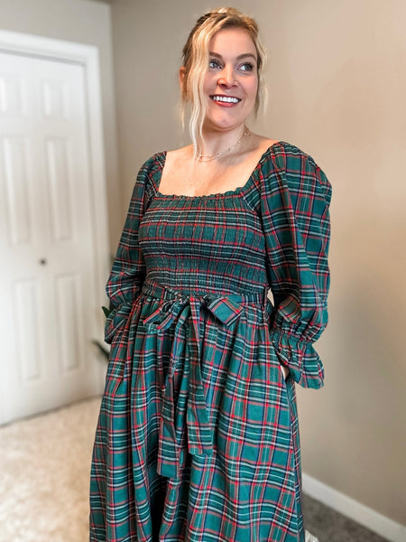 Windsor Plaid Midi Dress