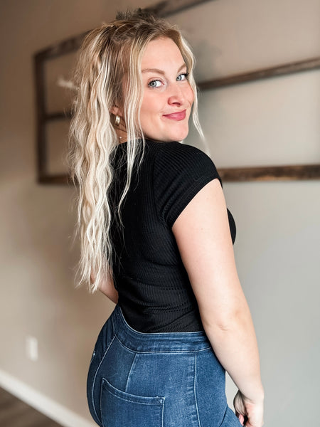 Larisa Square Neck Bodysuit - Black