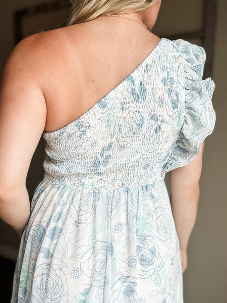 PREORDER Mireya One Shoulder Floral Dress