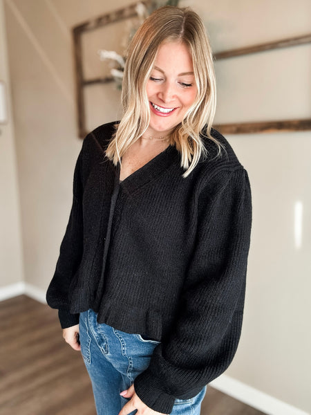 Minka Ruffle Sweater Cardigan