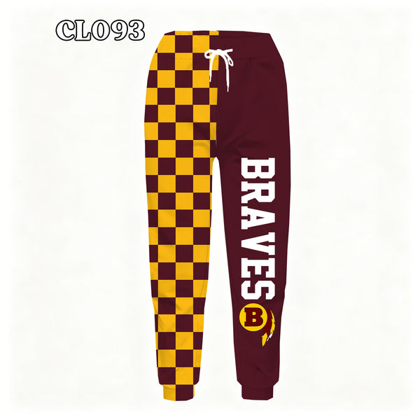 PREORDER Spiritwear Checkered Split Leg Bottom - BRAVES
