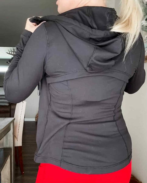 Kaela Activewear Zip Jacket - Black - SIZE SMALL