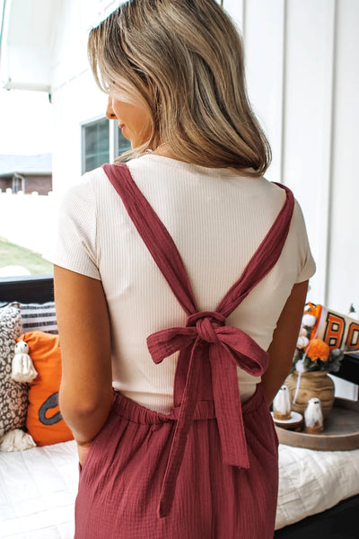 Scarlett Knotted Back Jumpsuit - SIZE MEDIUM
