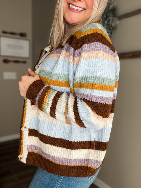 Faye Stripe Knit Cardigan