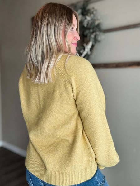 Roselle Button Front Cardigan - Mustard