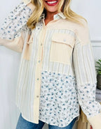 Countryside Bloom Patchwork Shacket - SIZE MEDIUM