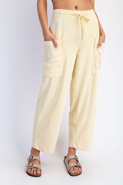 Laela French Terry Cargo Pant - Yellow