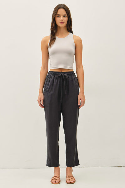 Avery Tapered Tencel Pant - Charcoal
