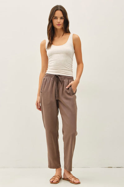 Avery Tapered Tencel Pant - Cocoa - SIZE SMALL