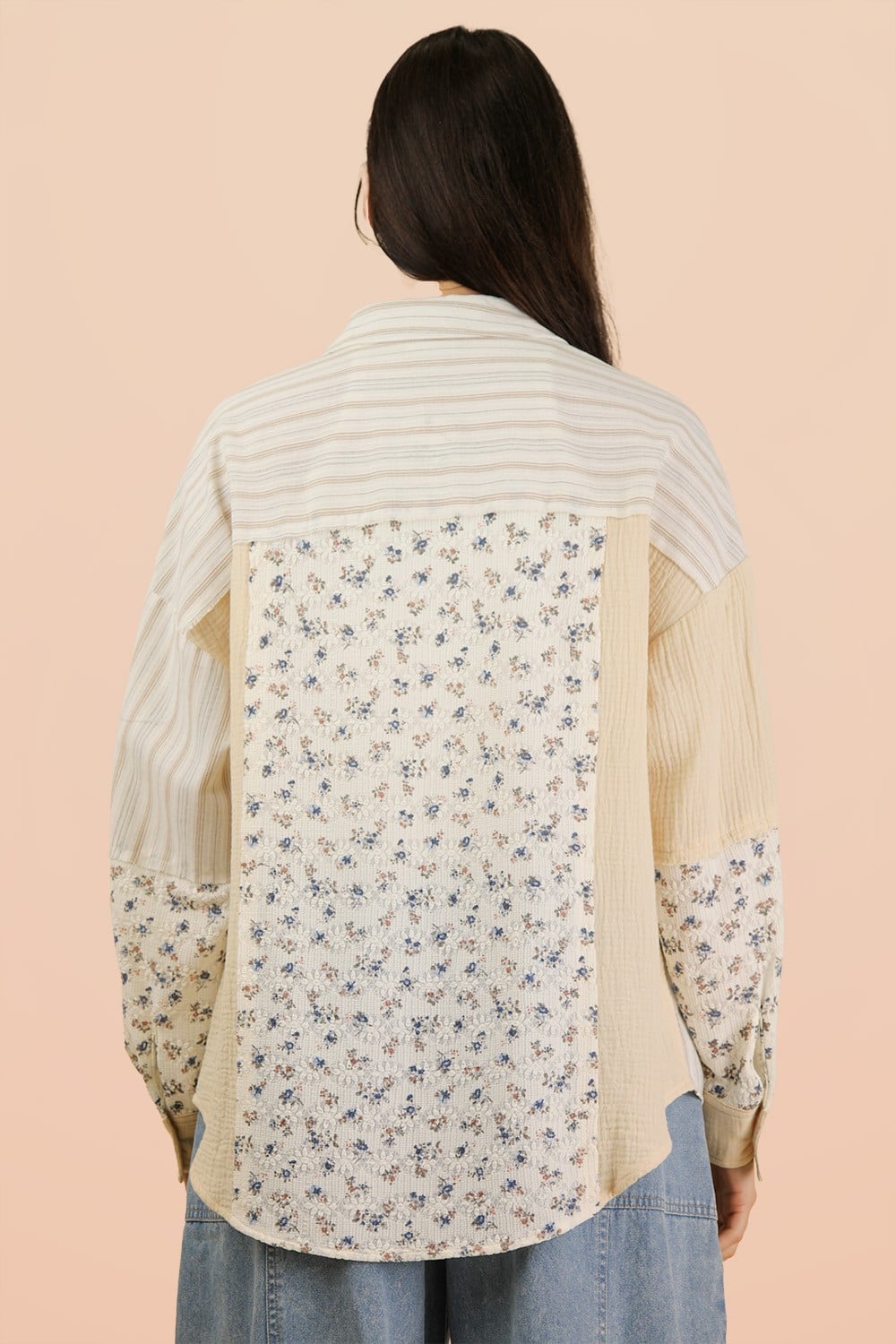 Countryside Bloom Patchwork Shacket - SIZE MEDIUM