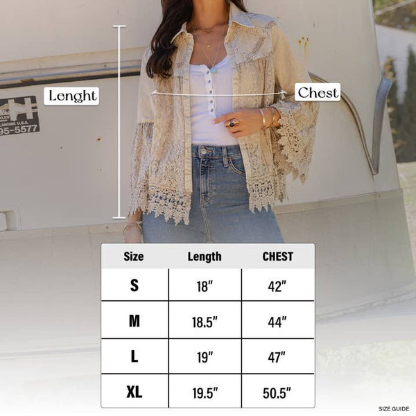 Emmylou Lace Bell Sleeve Jacket