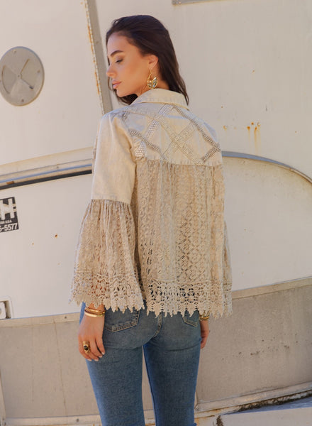 Emmylou Lace Bell Sleeve Jacket