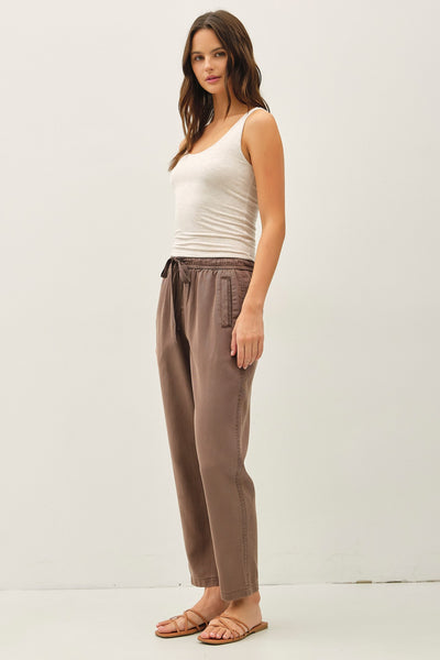 Avery Tapered Tencel Pant - Cocoa - SIZE SMALL