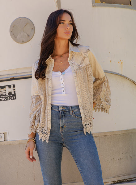 Emmylou Lace Bell Sleeve Jacket