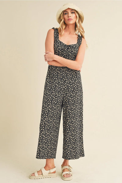 Tilly Floral Jumpsuit - Black