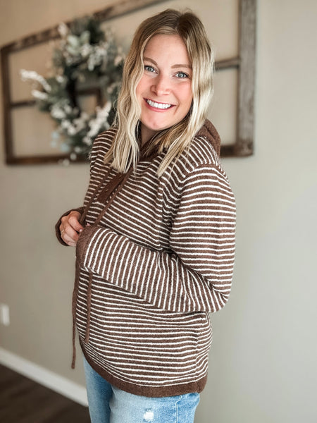 Brownstone Stripe Henley Sweater
