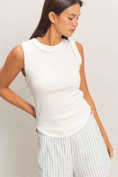 Margerie Seam Detail Tank - Off White - SIZE MEDIUM