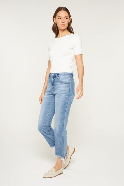 Milly Cropped Raw Hem Jeans