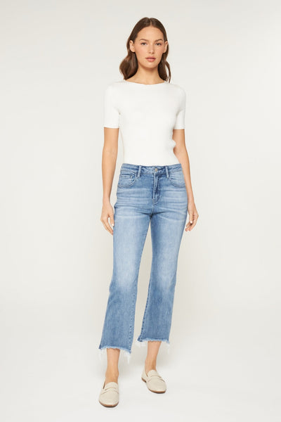 Milly Cropped Raw Hem Jeans