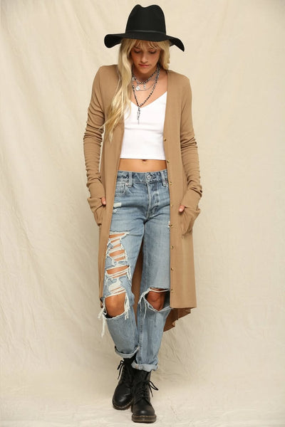 Leighton Duster Cardigan - Camel