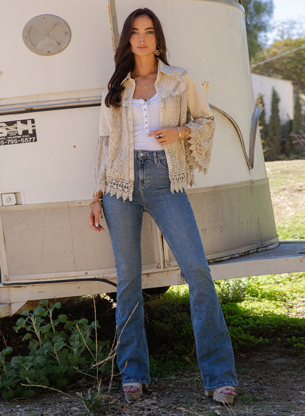 Emmylou Lace Bell Sleeve Jacket