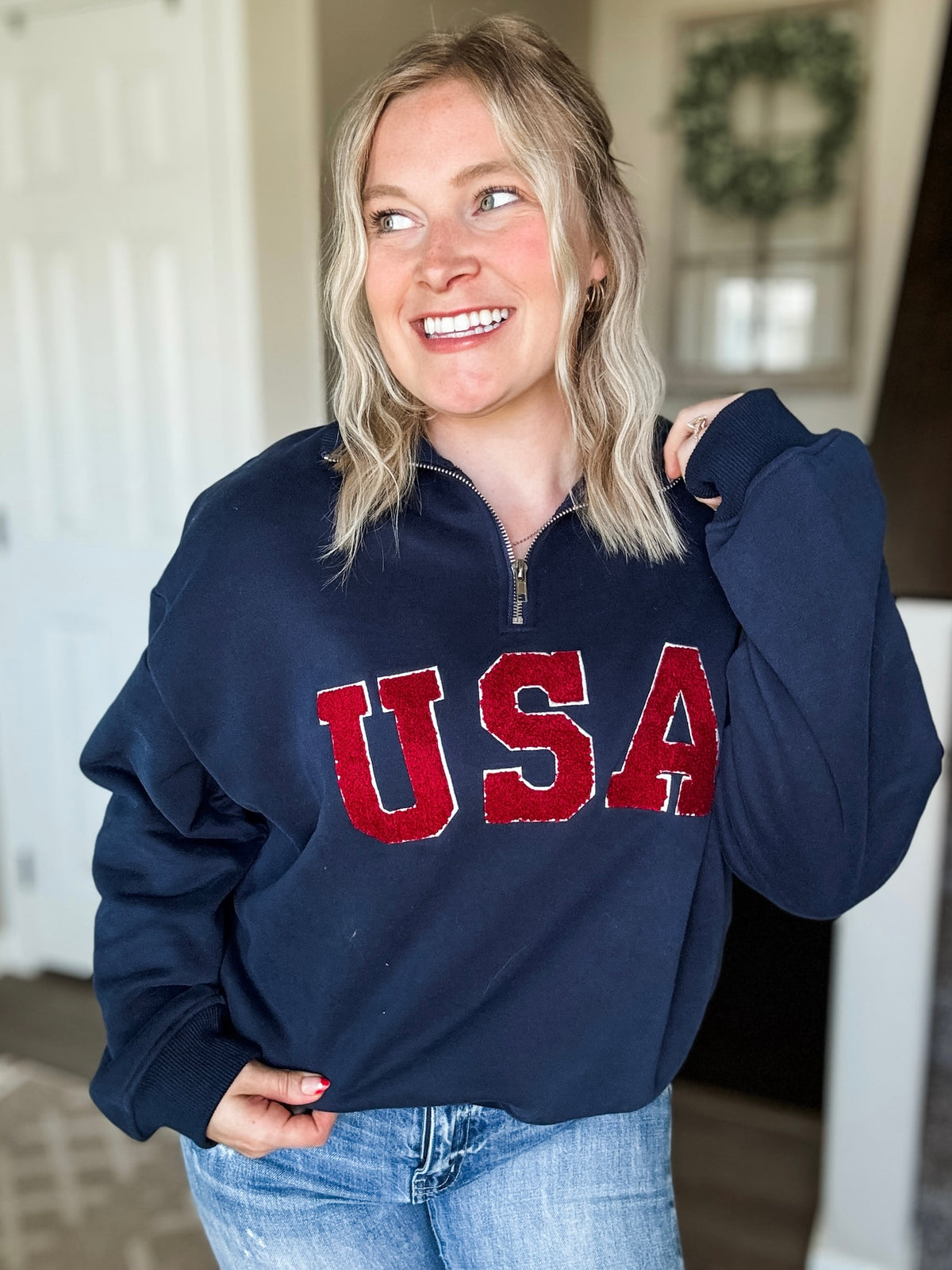 Varsity USA Quarter Zip Sweatshirt