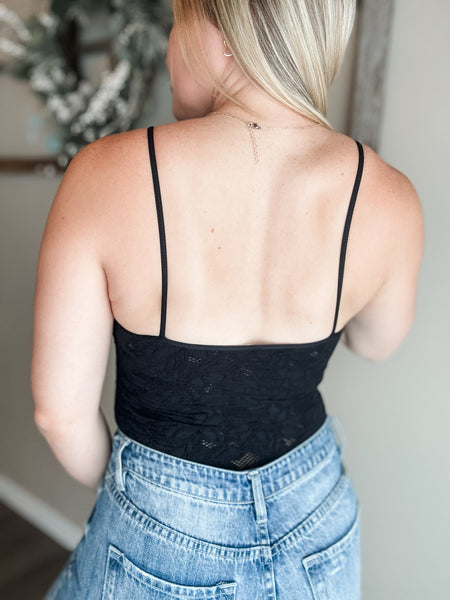 Louie Lace Bodysuit - Black