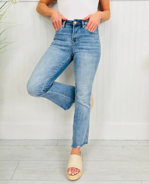 Milly Cropped Raw Hem Jeans