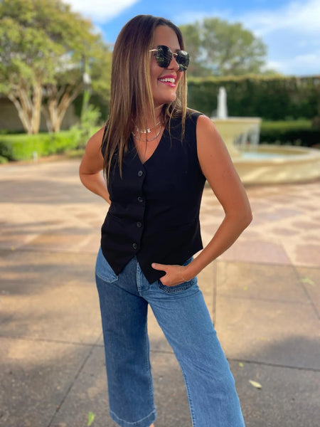 Manhattan Button Vest - SIZE SMALL