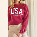 USA 1776 Mineral Wash Sweatshirt - Red - SIZE MEDIUM