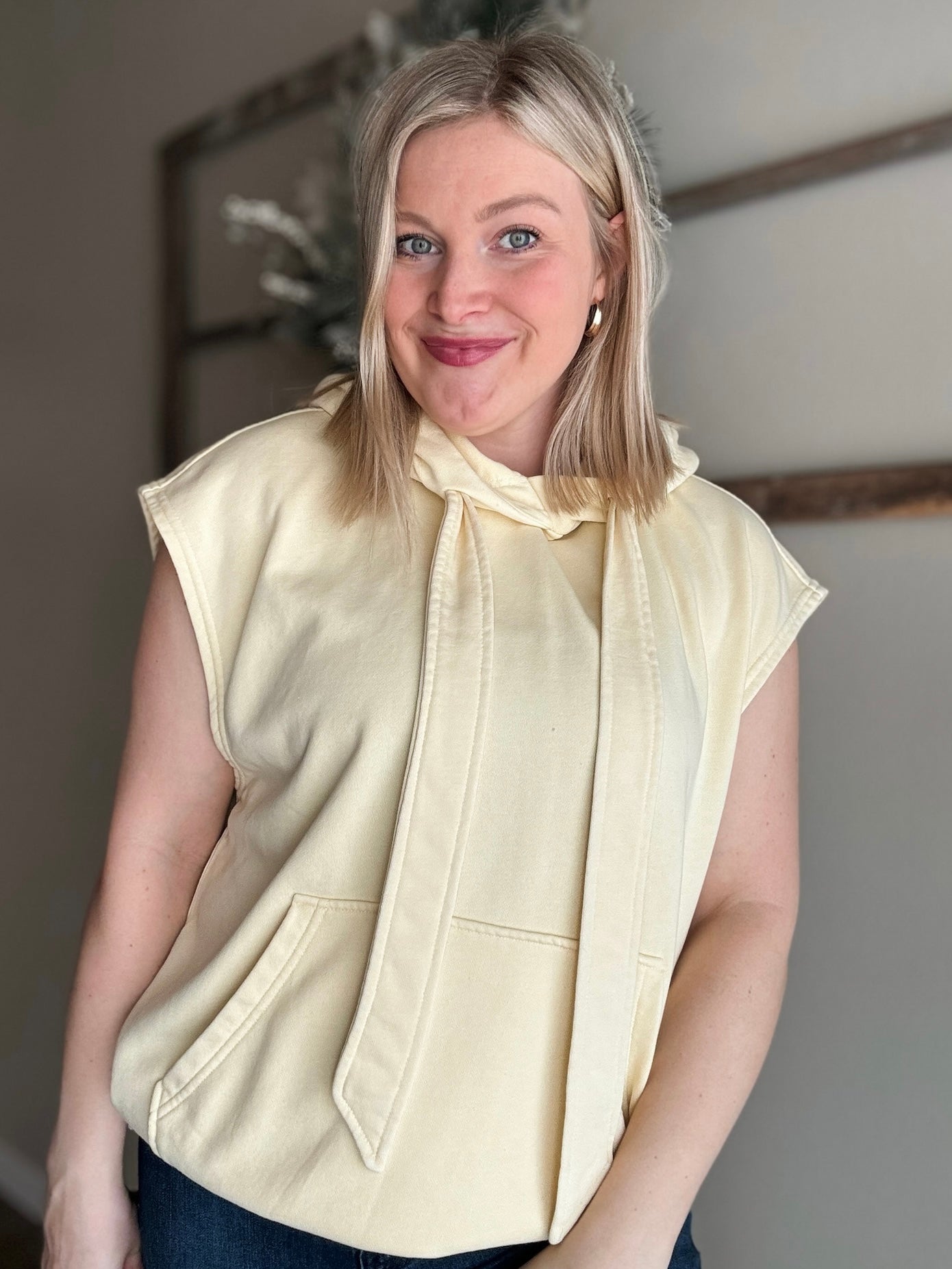 Vaela French Terry Sleeveless Hoodie