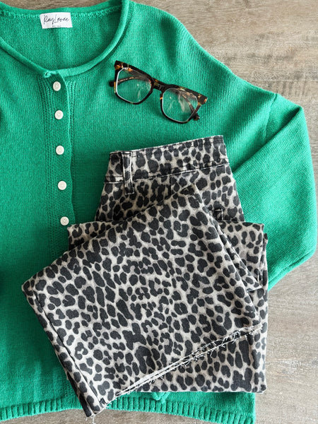 Untamed Wide Leg Leopard Pant