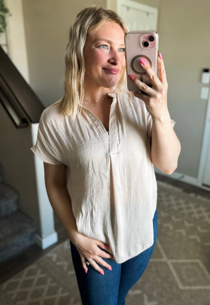 Luma V Neck Blouse - Papyrus