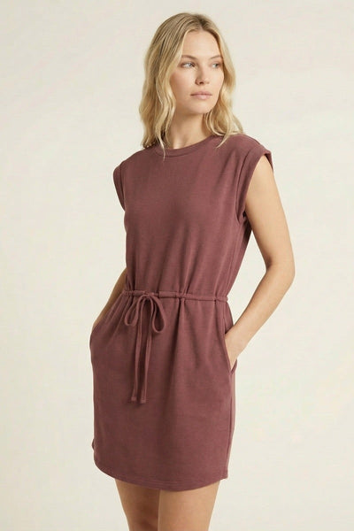 Capri Drawstring Waist Dress - Marsala